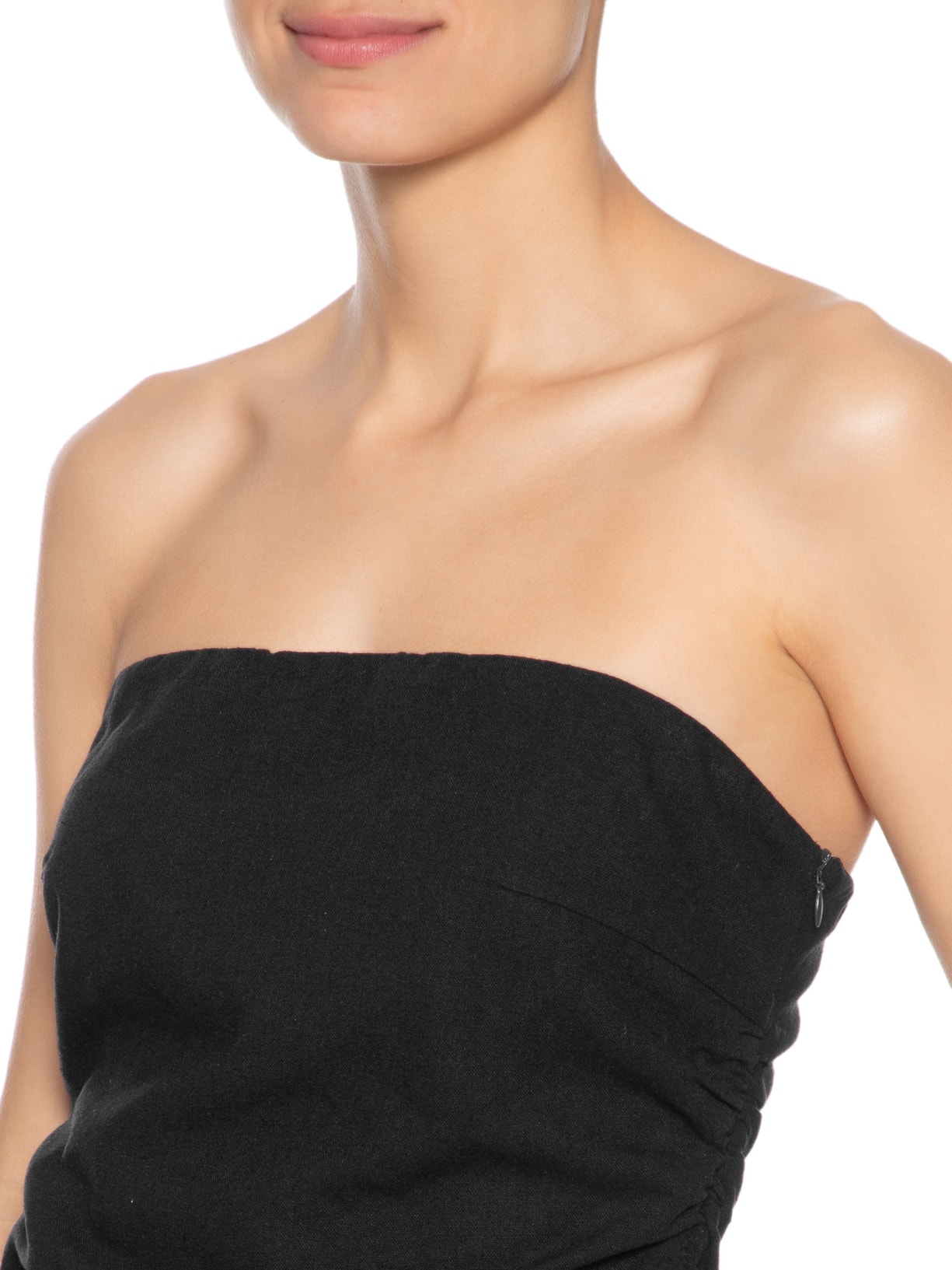 Blusa Alfaiataria Sem Alça Preta Farm