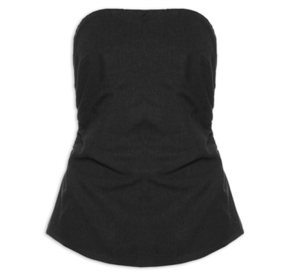 Blusa Alfaiataria Sem Alça - Preta