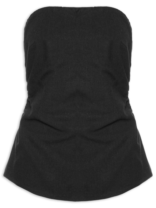 Blusa Alfaiataria Sem Alça - Preta