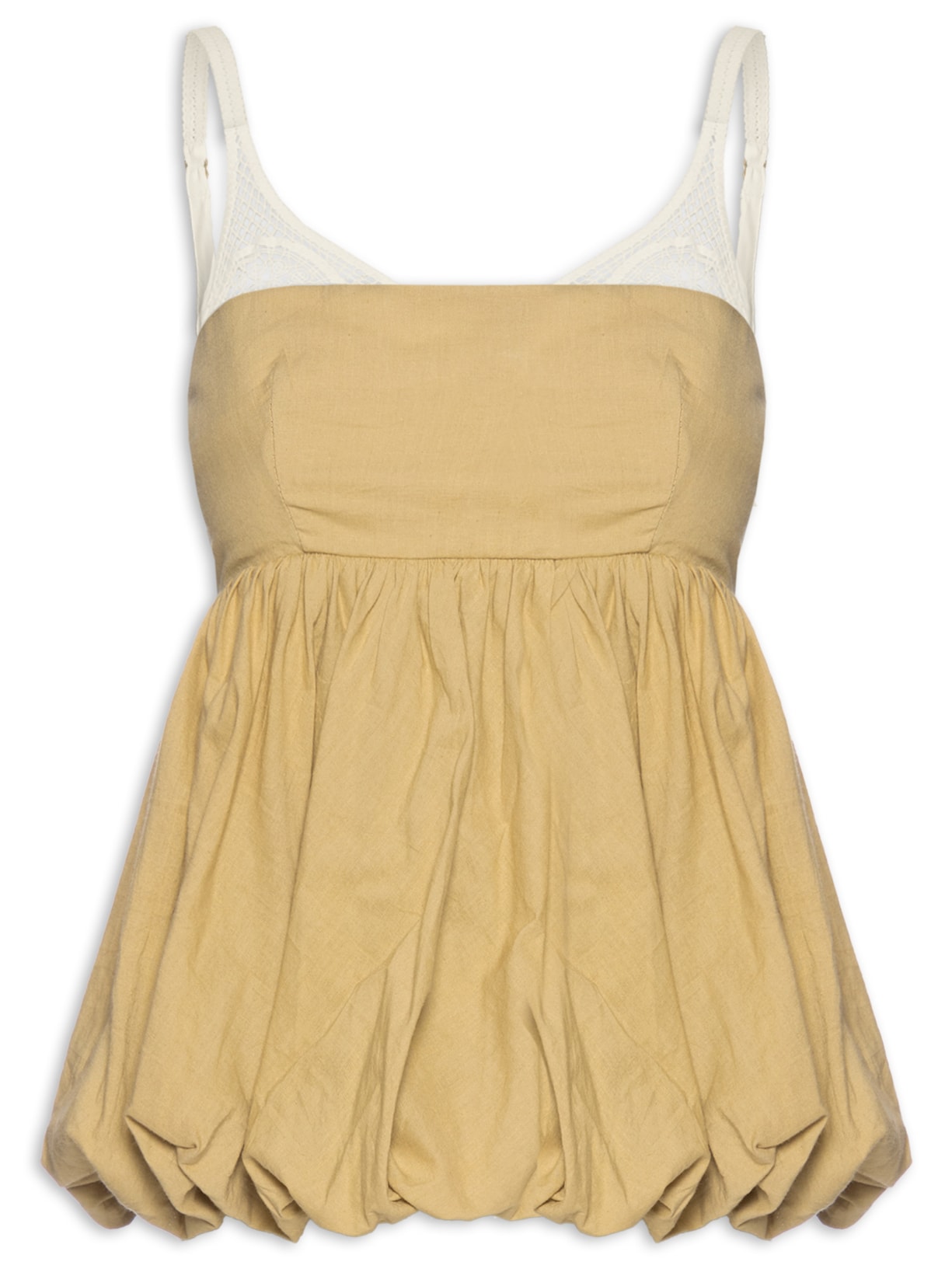 Blusa Balonê Tela Artesanal - Bege