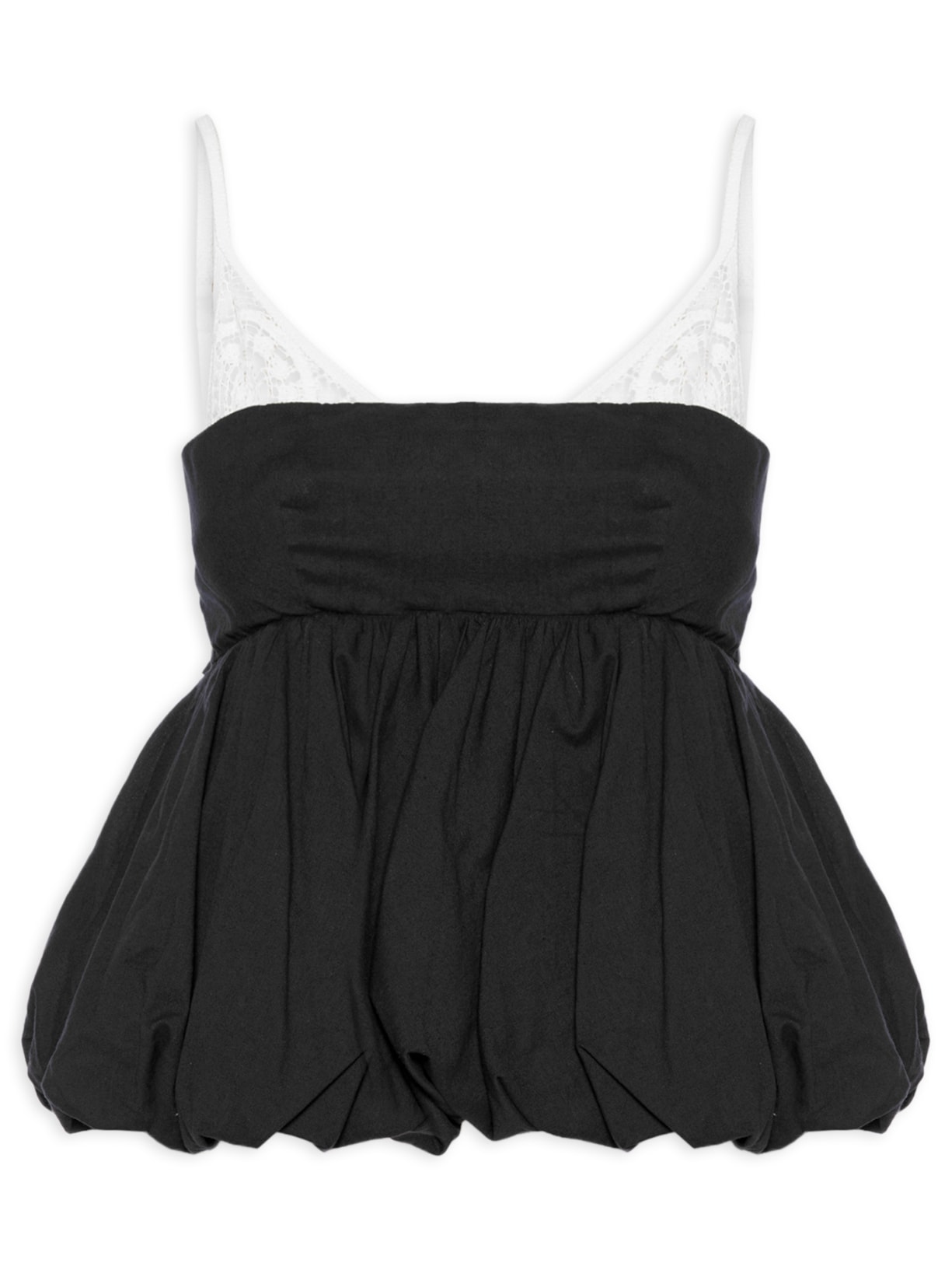 Blusa Balonê Tela Artesanal Preto Farm