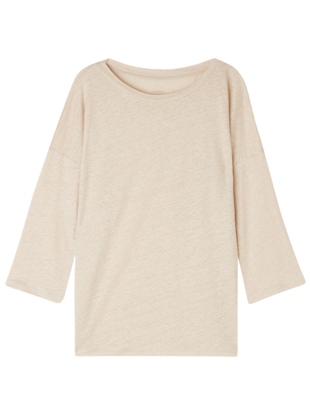 Blusa Com Decote Em Barco Em Linho - Bege