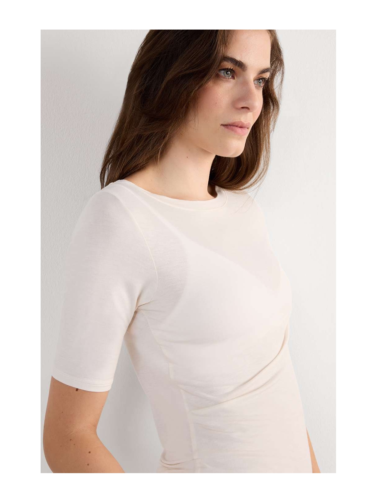 Blusa Com Gola Canoa Em Fresh Bamboo Off-White Intimissimi