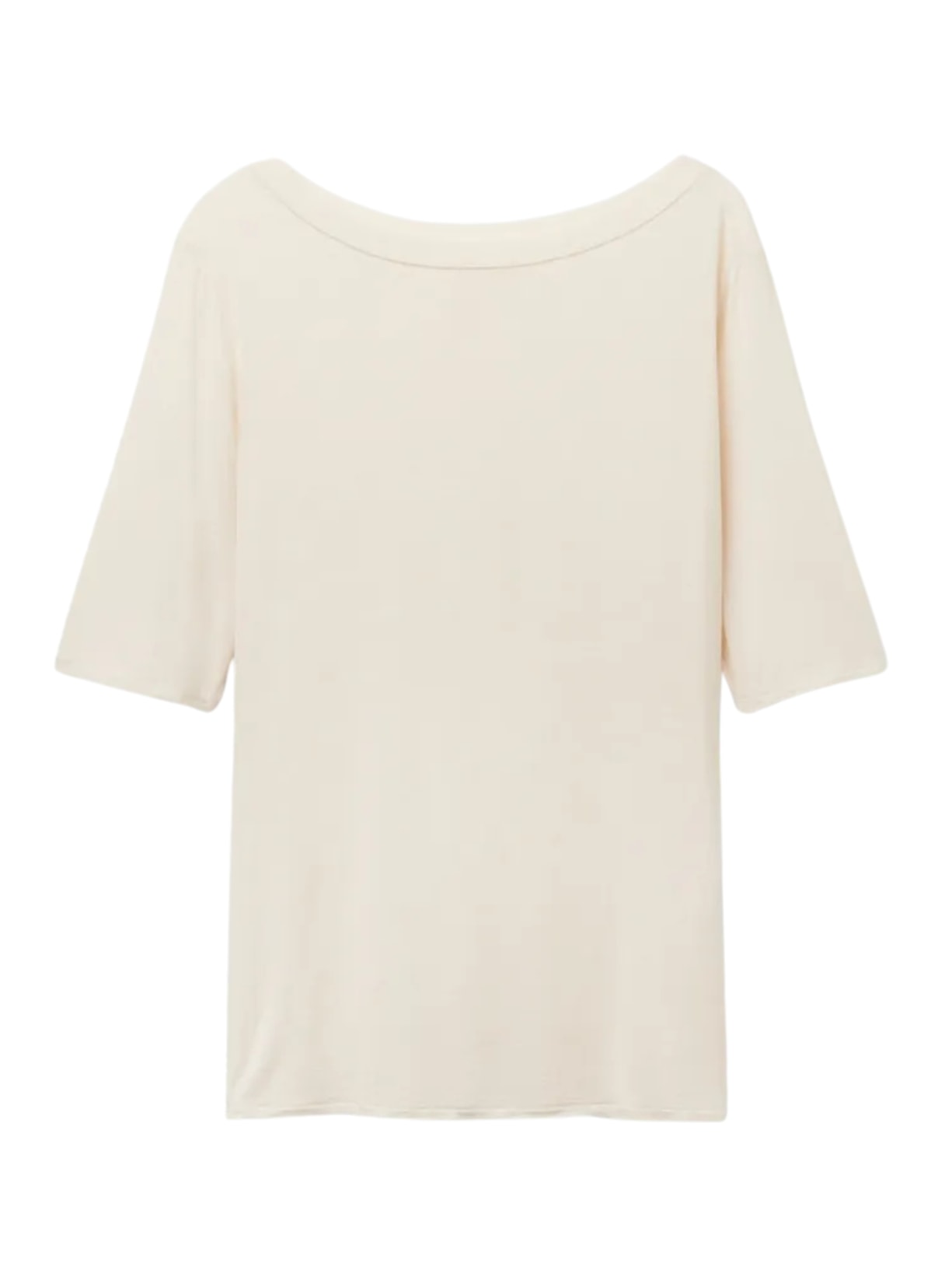 Blusa Com Gola Canoa Em Fresh Bamboo - Off-White
