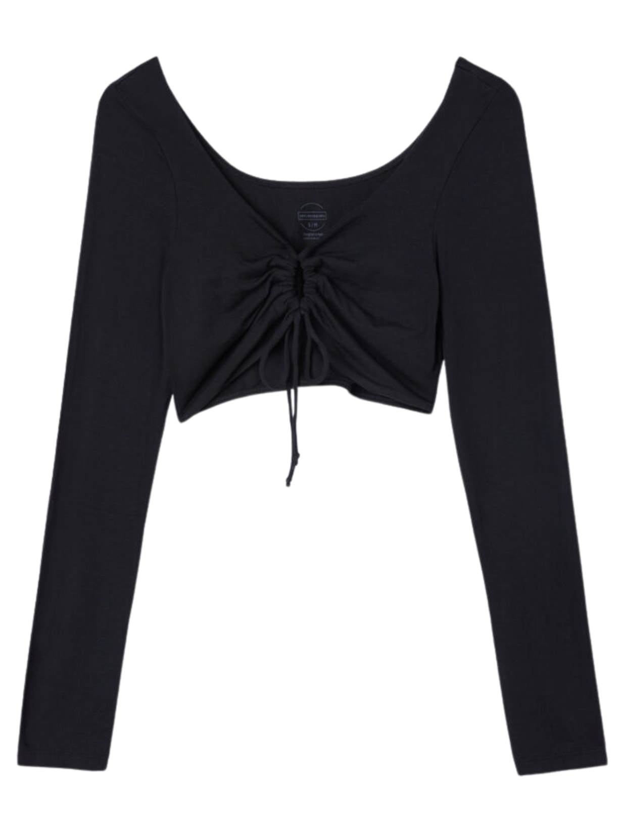 Blusa Cropped De Manga Comprida Sinful Fantasies - Preto