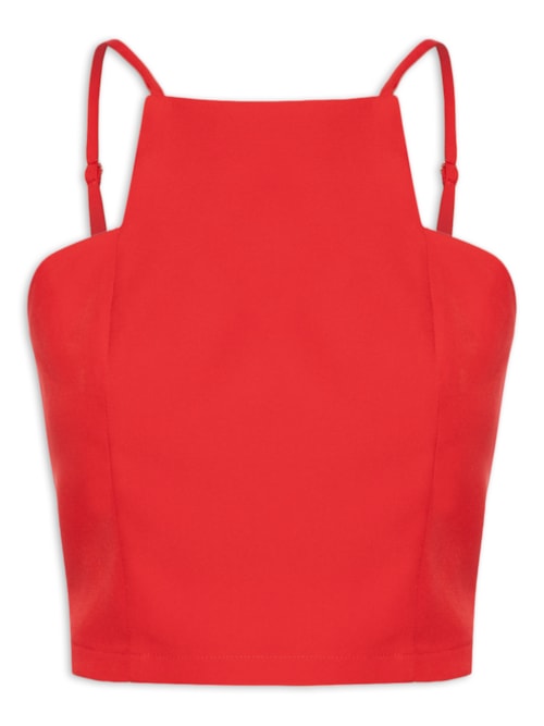 Blusa Cropped Feminina - Vermelho
