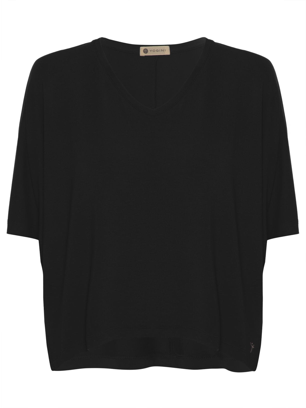 Blusa Cropped Preta Bambu Isis Yogini