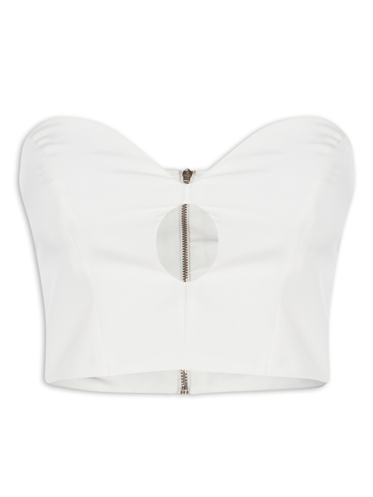 Blusa Cropped Sem Alça Gota - Off White