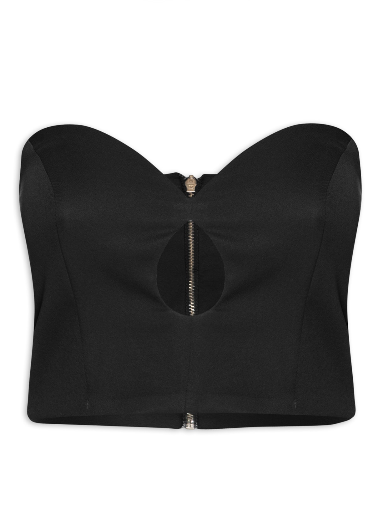 Blusa Cropped Sem Alça Gota - Preto