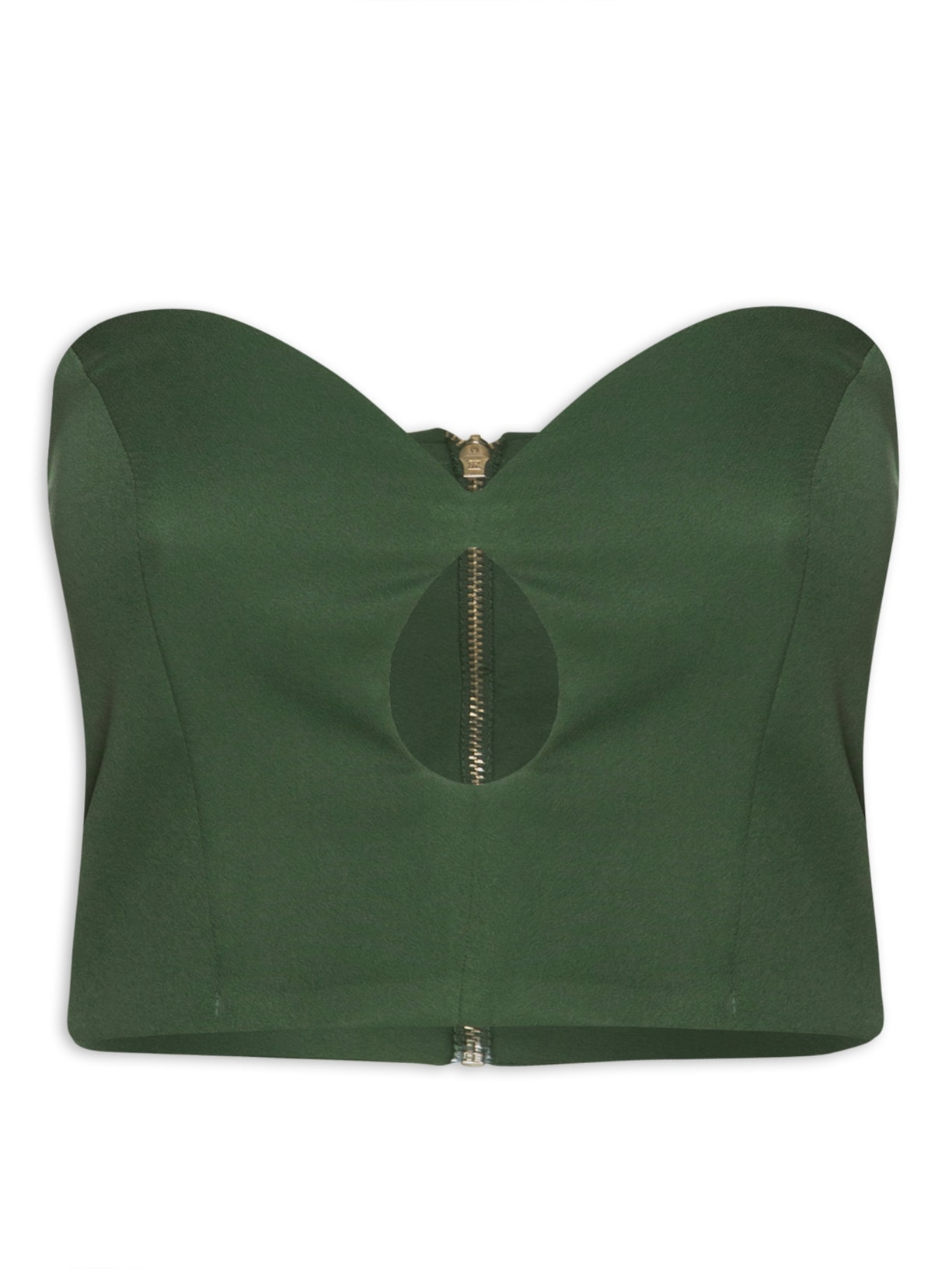 Blusa Cropped Sem Alça Gota - Verde
