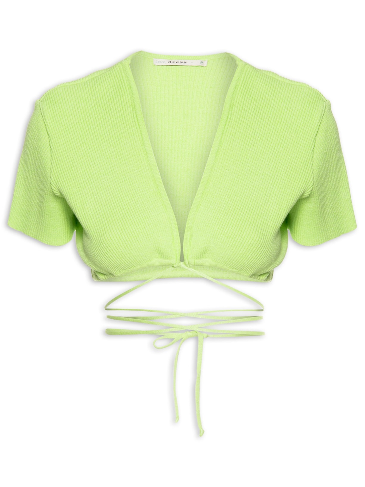Blusa Cropped Tricot Amarração Verde Dress To
