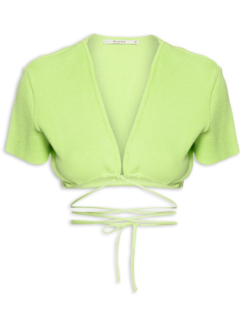 Blusa Cropped Tricot Amarração - Verde
