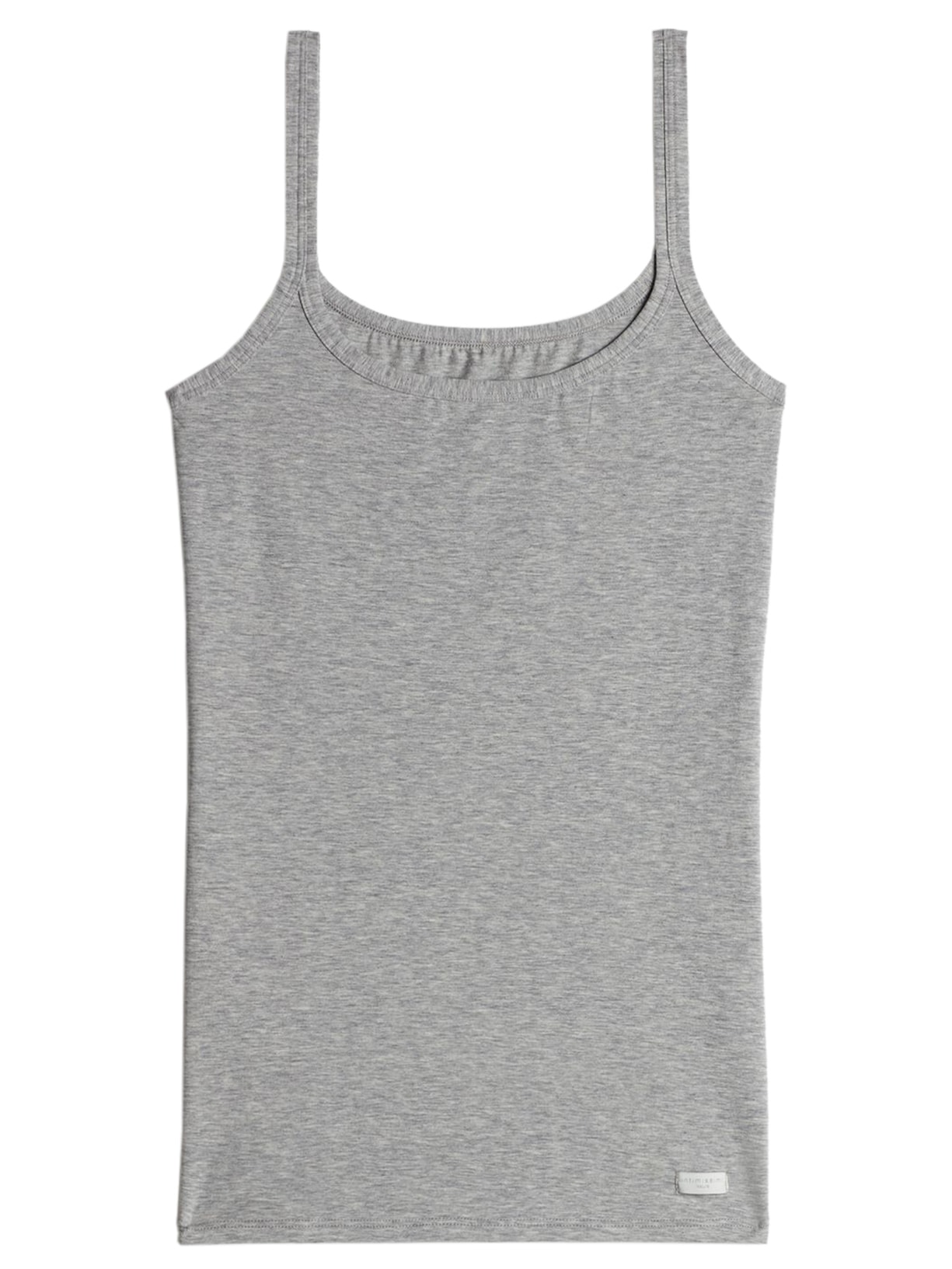 Blusa De Alcas Finas Em Algodao Natural - Cinza