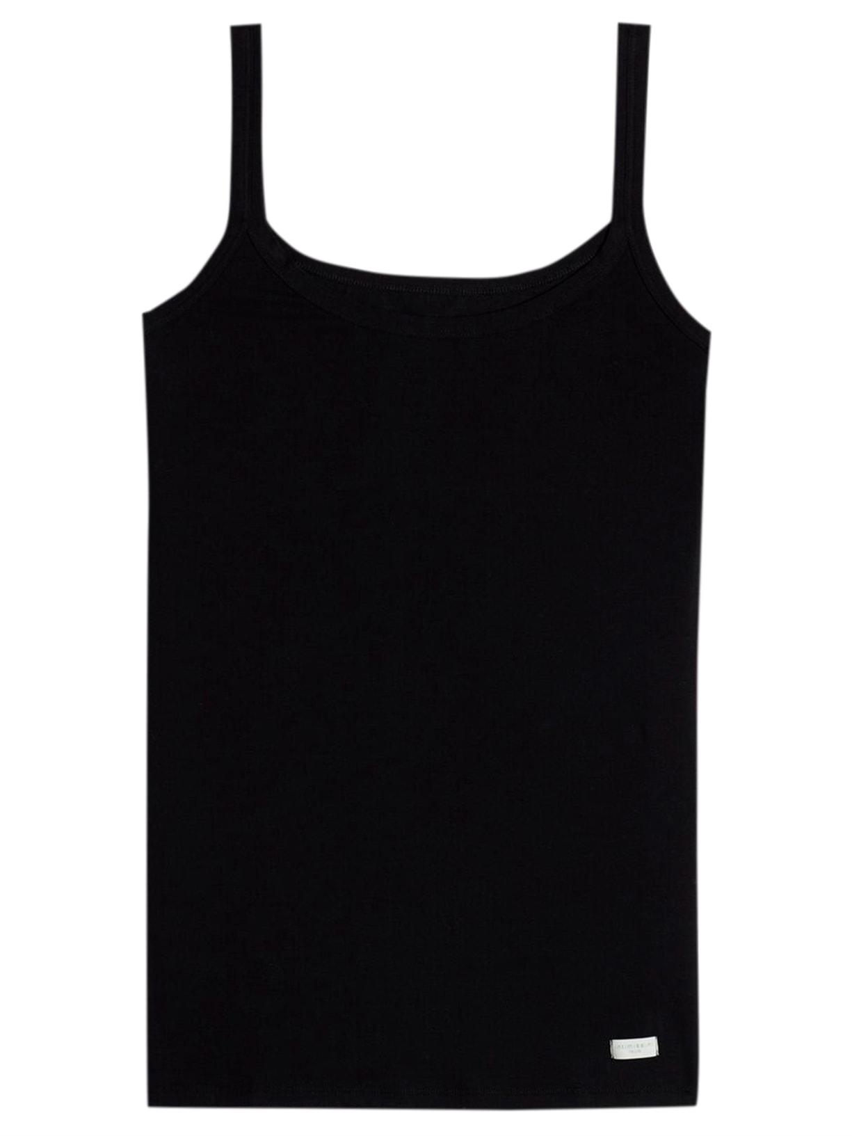 Blusa De Alcas Finas Em Algodao Natural - Preto