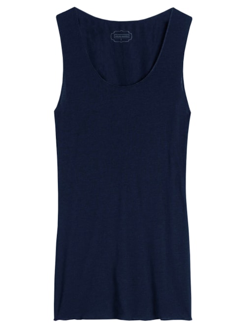 Blusa De Alças Largas Em Modal Cashmere Ultralight - Azul