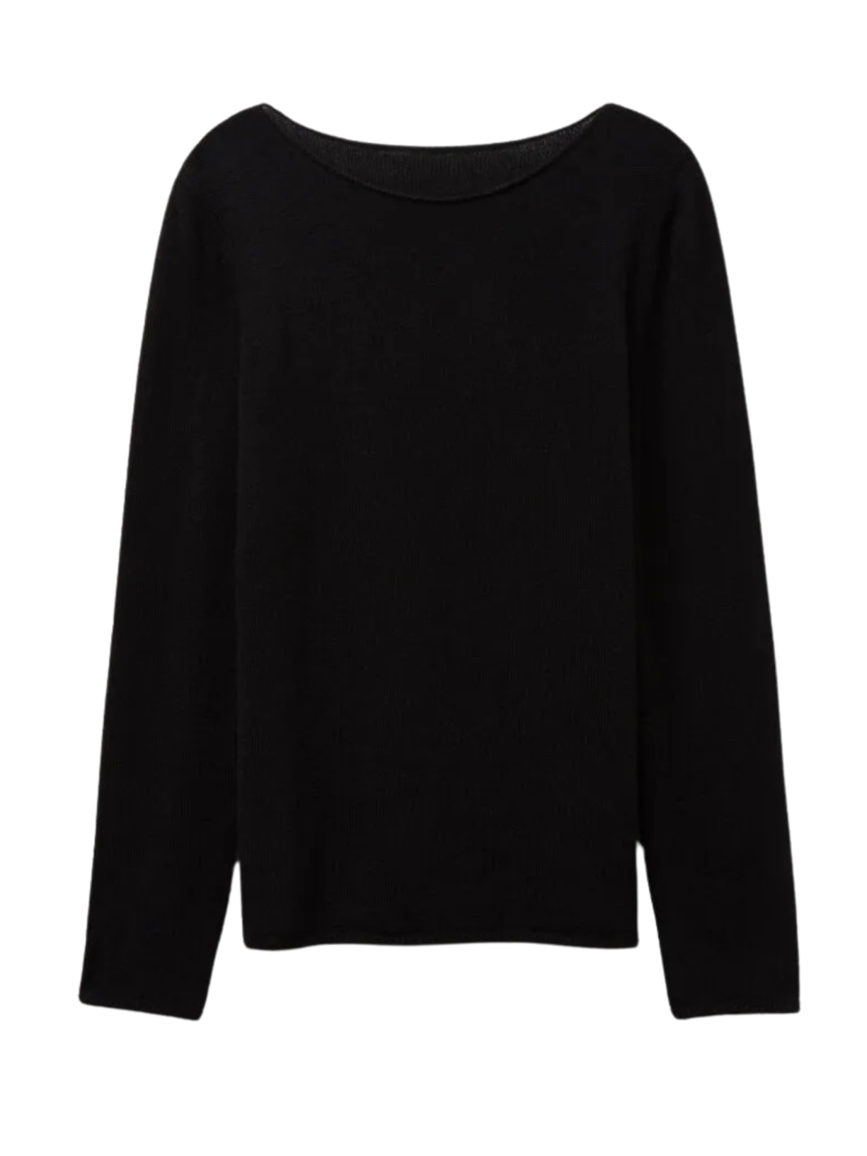Blusa De Manga Comprida 100% Cashmere - Preto
