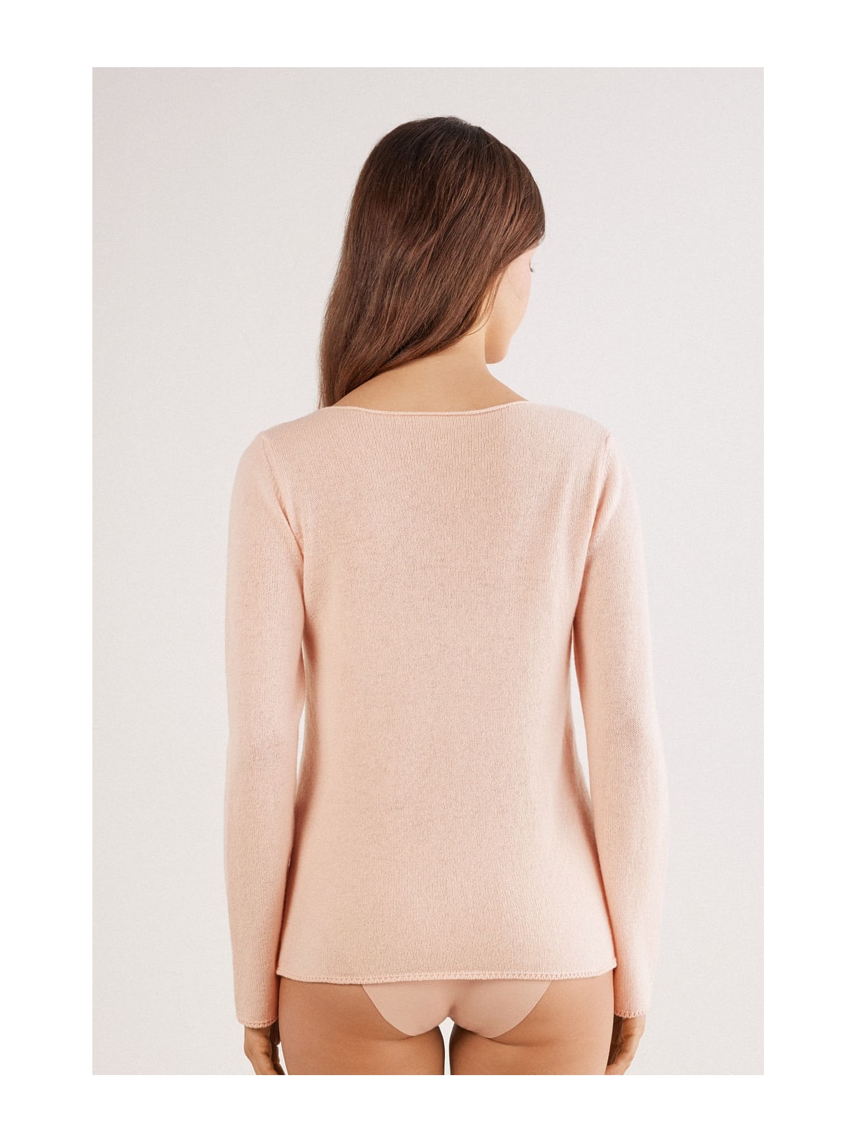 Blusa De Manga Comprida 100% Cashmere Rosa Intimissimi