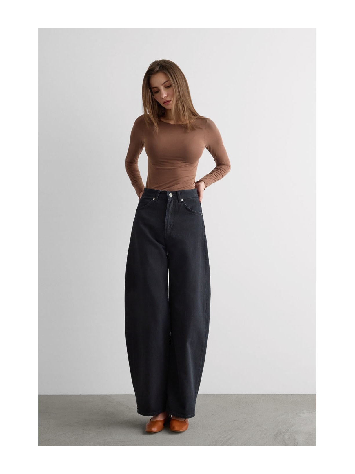 Blusa De Manga Comprida Com Decote Canoa Em Algodão Ultralight Bege Intimissimi