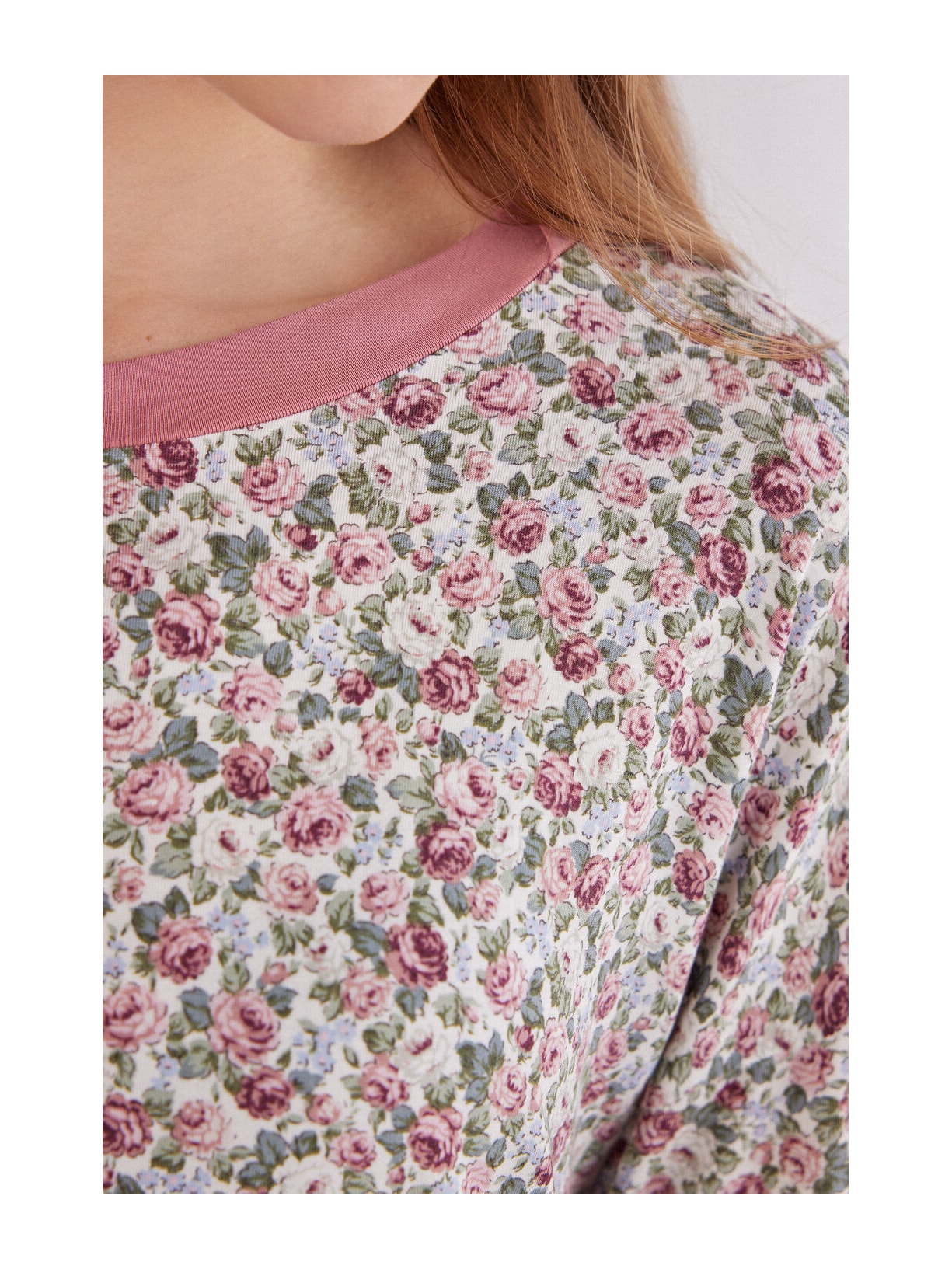 Blusa De Manga Comprida Com Decote Canoa Floral Romance Rosa Intimissimi