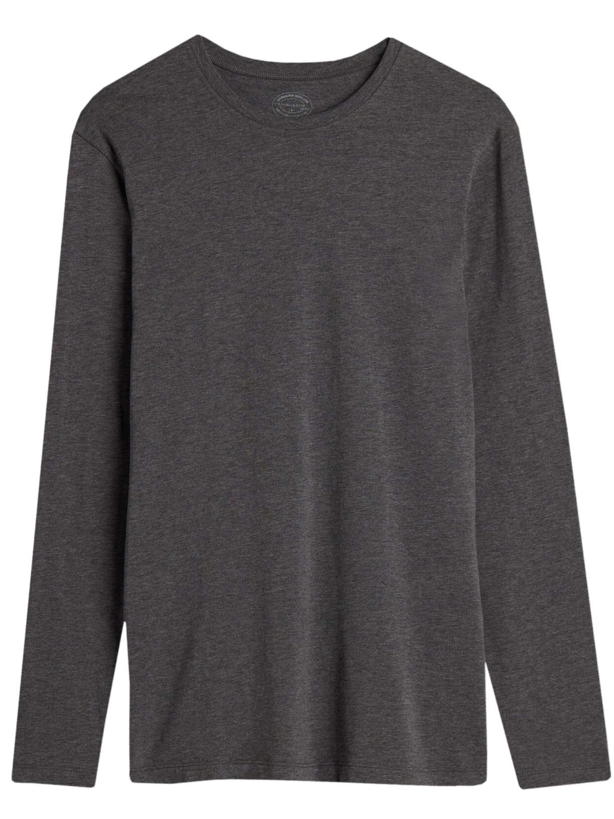 Blusa De Manga Comprida De Algodão Supima Elástico - Cinza