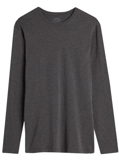 Blusa De Manga Comprida De Algodão Supima Elástico - Cinza