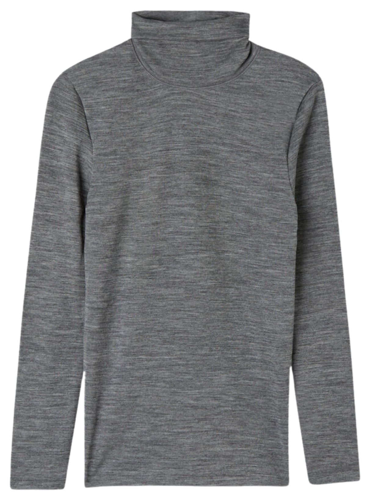 Blusa De Manga Comprida e Gola Alta Wool & Cotton - Cinza