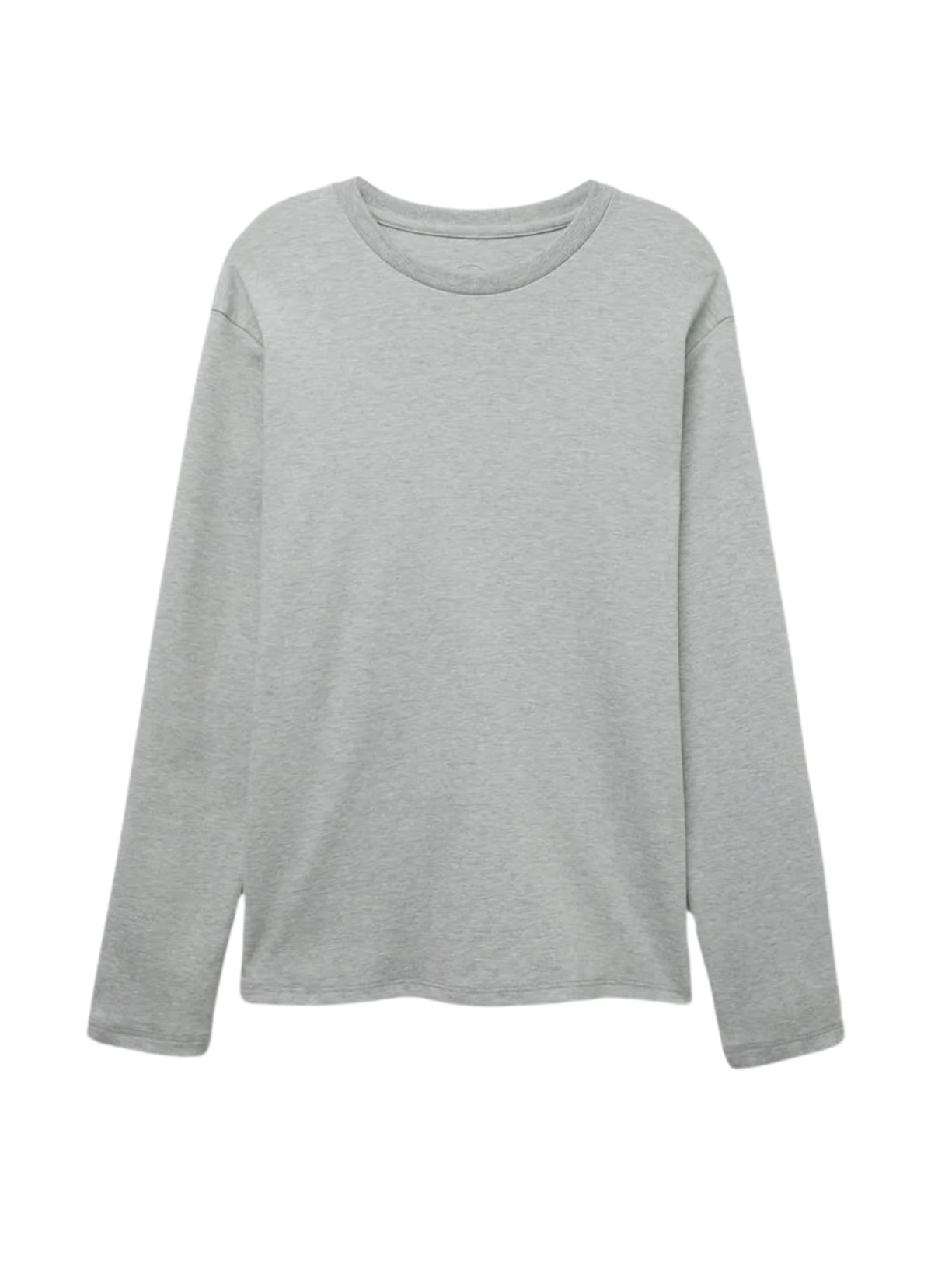 Blusa De Manga Comprida Em Algodão - Cinza