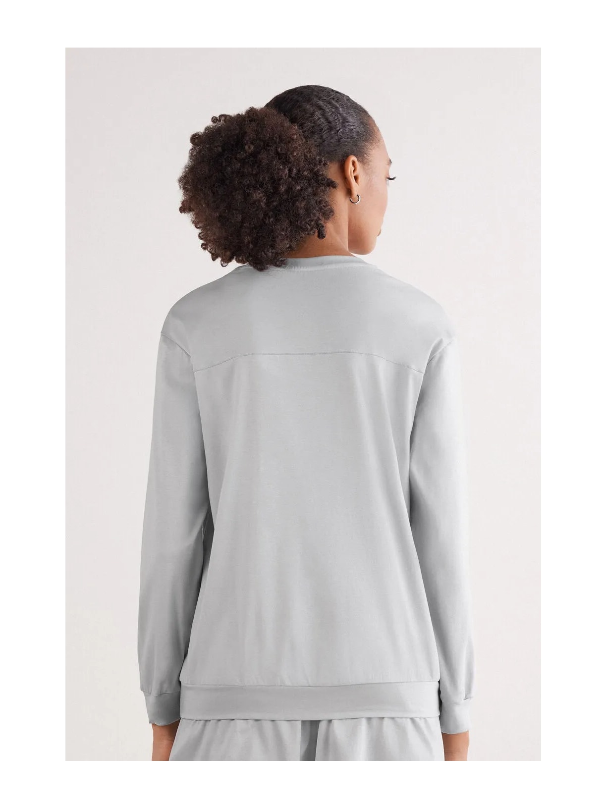 Blusa De Manga Comprida Em Algodão Elevated Cotton Cinza Intimissimi