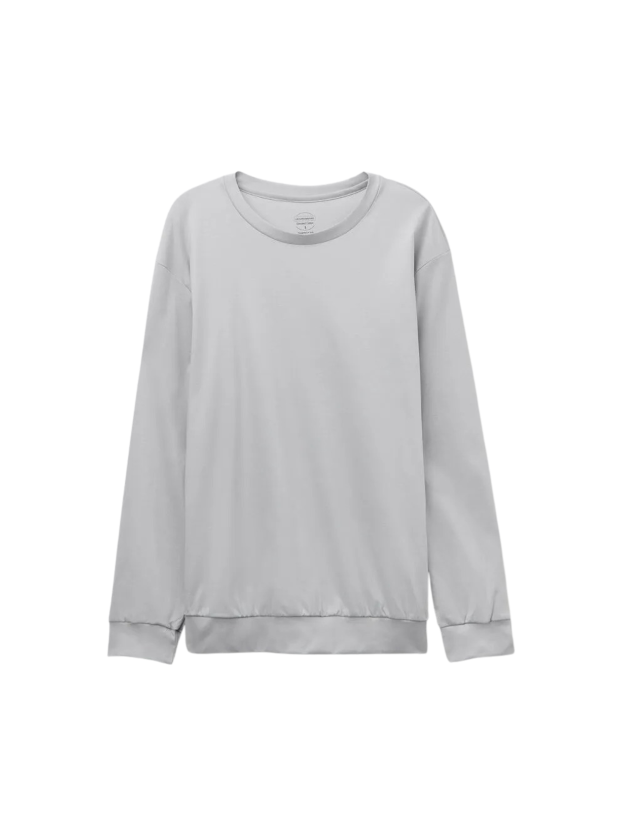 Blusa De Manga Comprida Em Algodão Elevated Cotton - Cinza