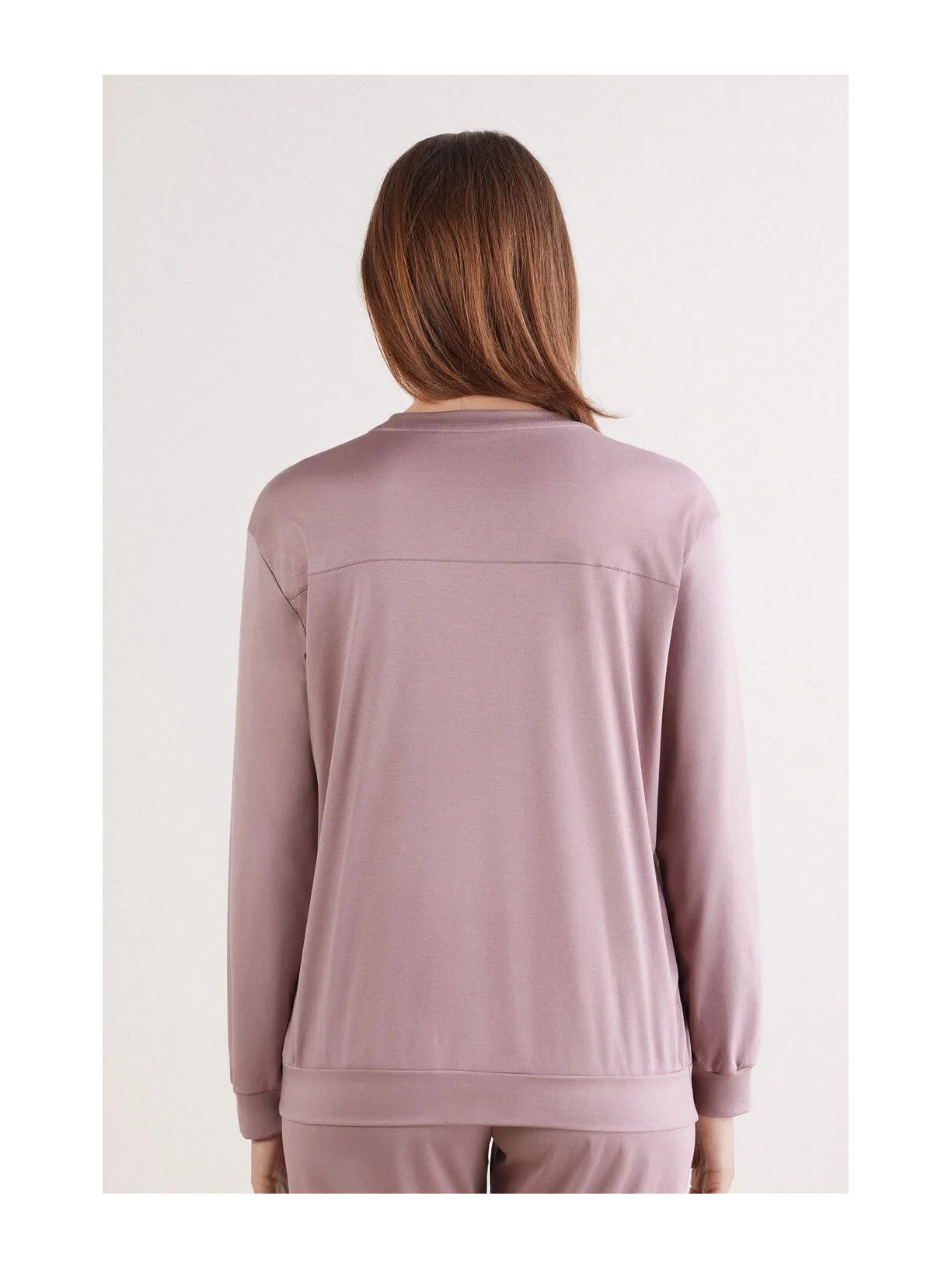 Blusa De Manga Comprida Em Algodão Elevated Cotton Roxo Intimissimi