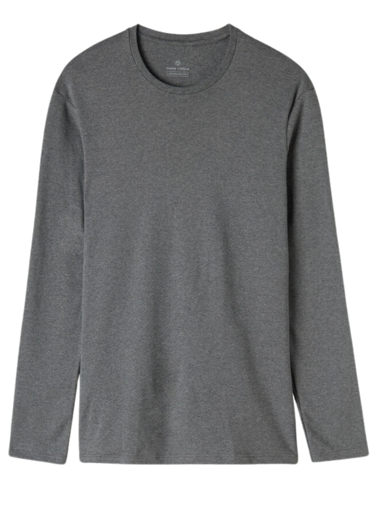 Blusa De Manga Comprida Em Algodão Quente - Cinza