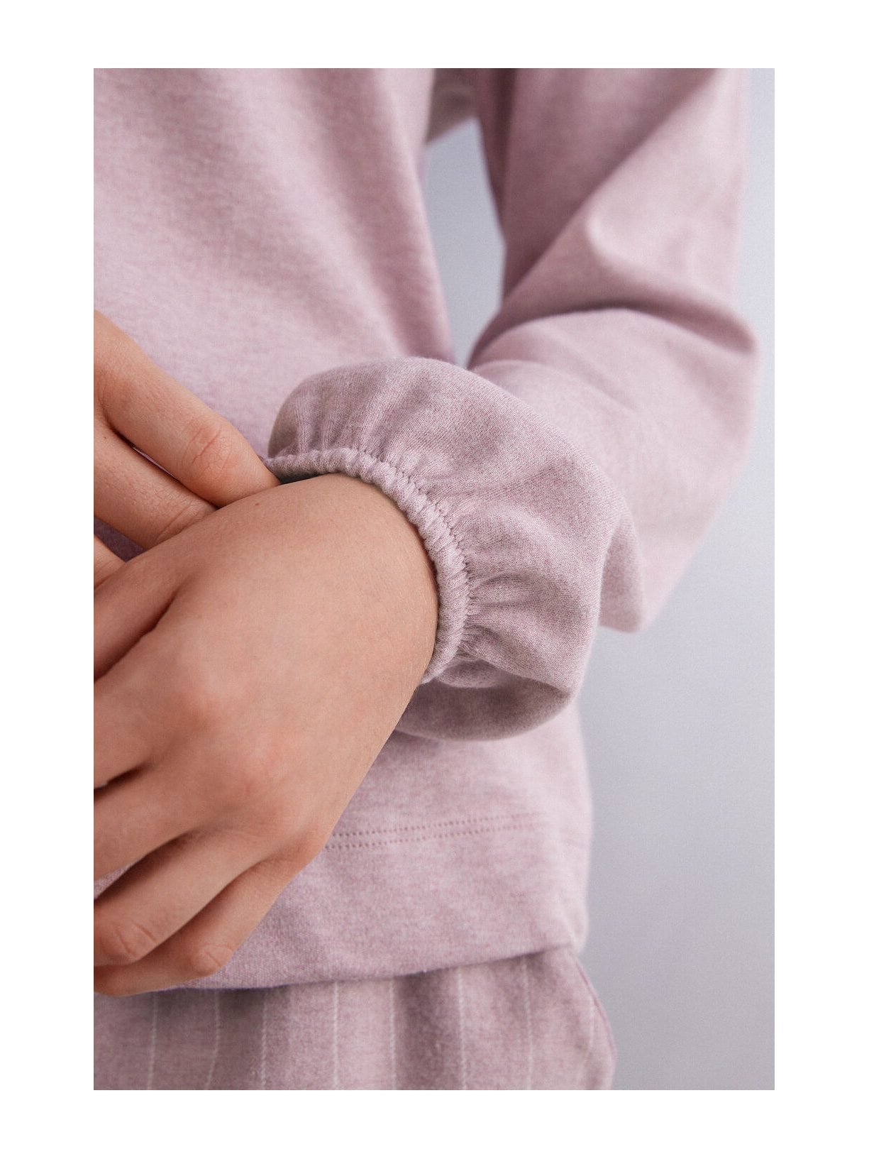 Blusa De Manga Comprida Em Algodão Quente Pinstripes Fantasy Rosa Intimissimi