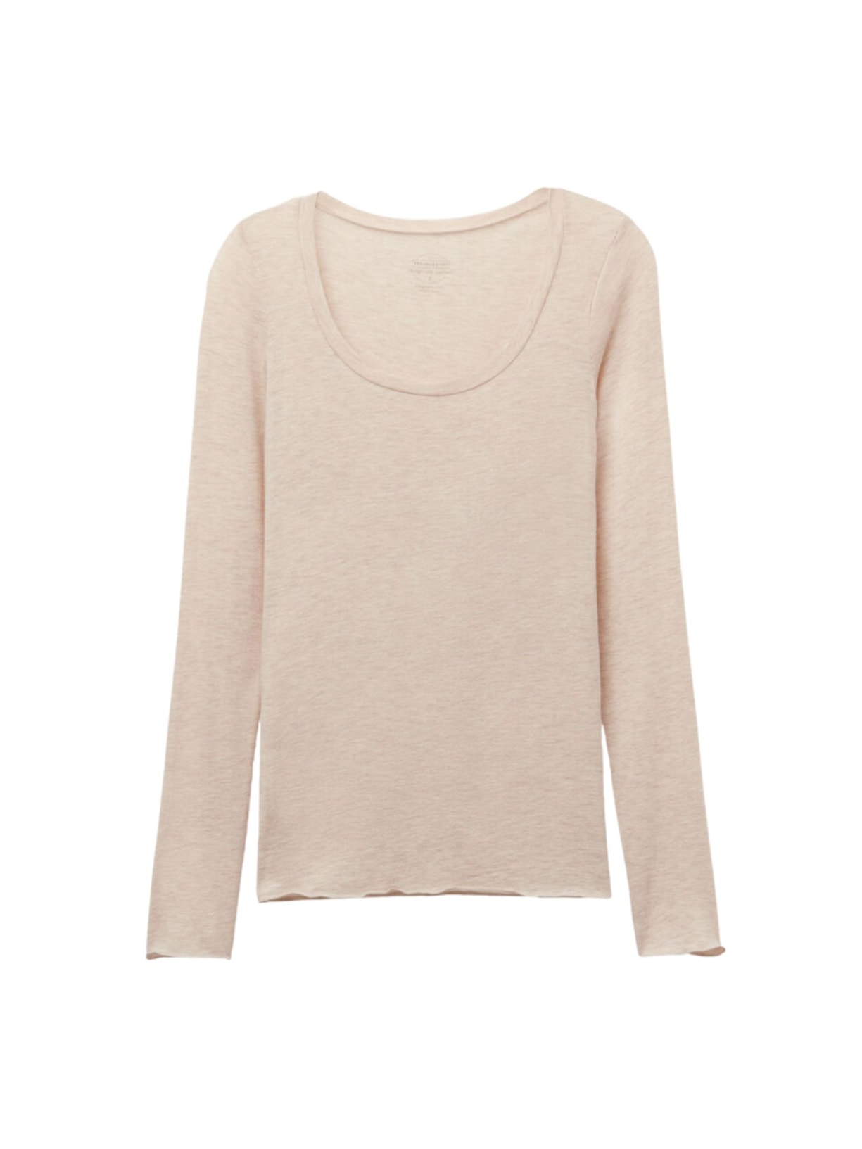 Blusa De Manga Comprida Em Cashmere Ultralight Com Decote Em u Bege Intimissimi