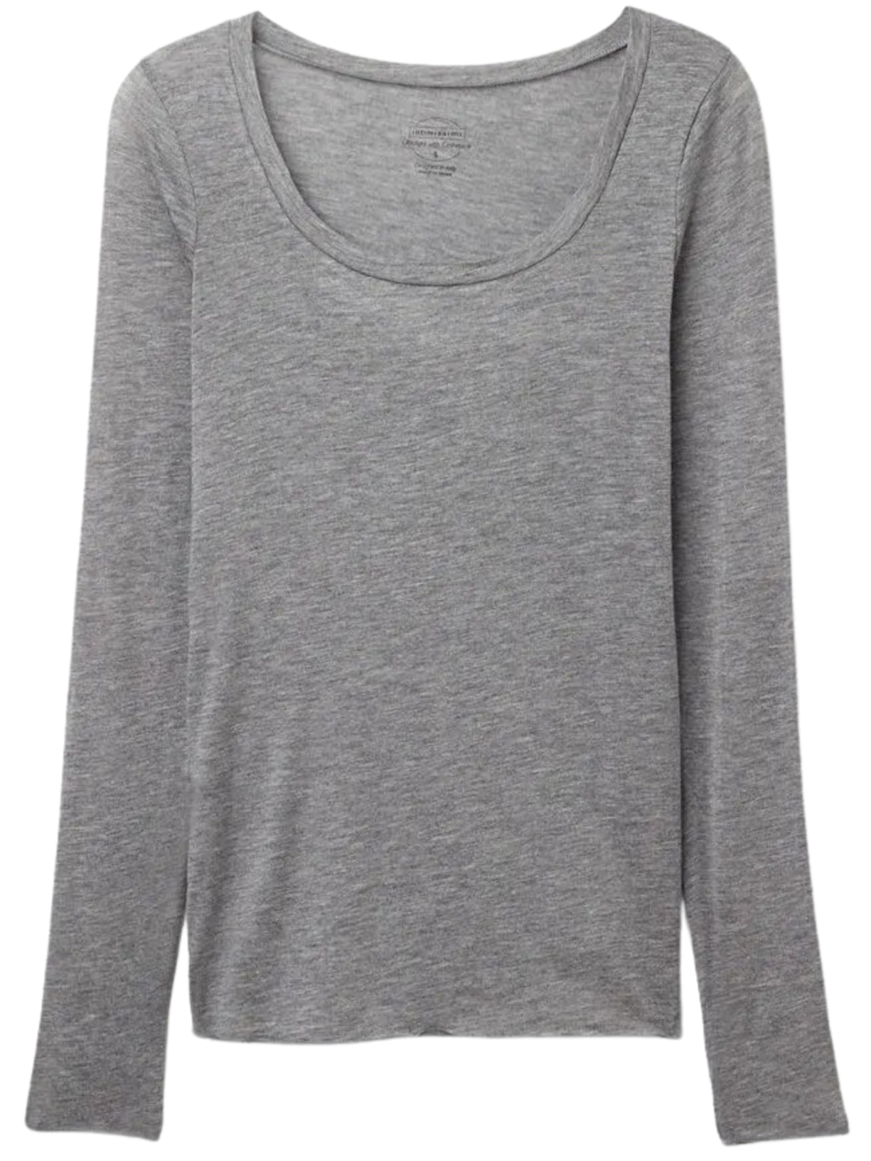 Blusa De Manga Comprida Em Cashmere Ultralight Com Decote Em u - Cinza