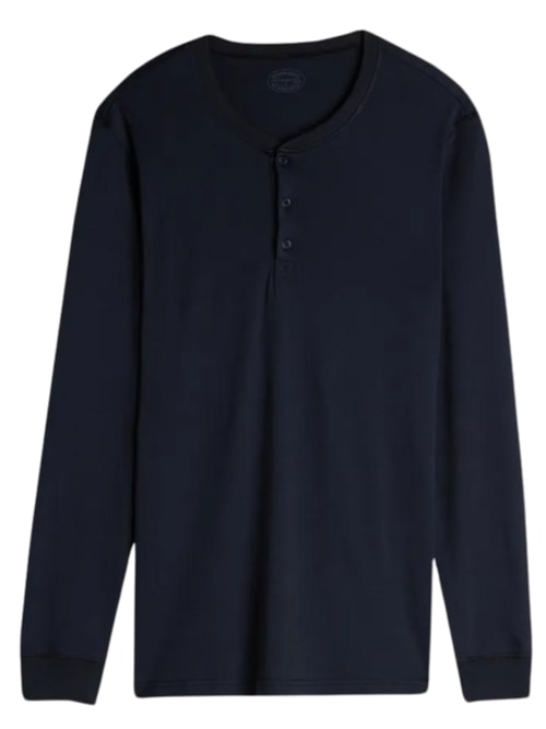 Blusa De Manga Comprida Em Interlock Supima - Azul