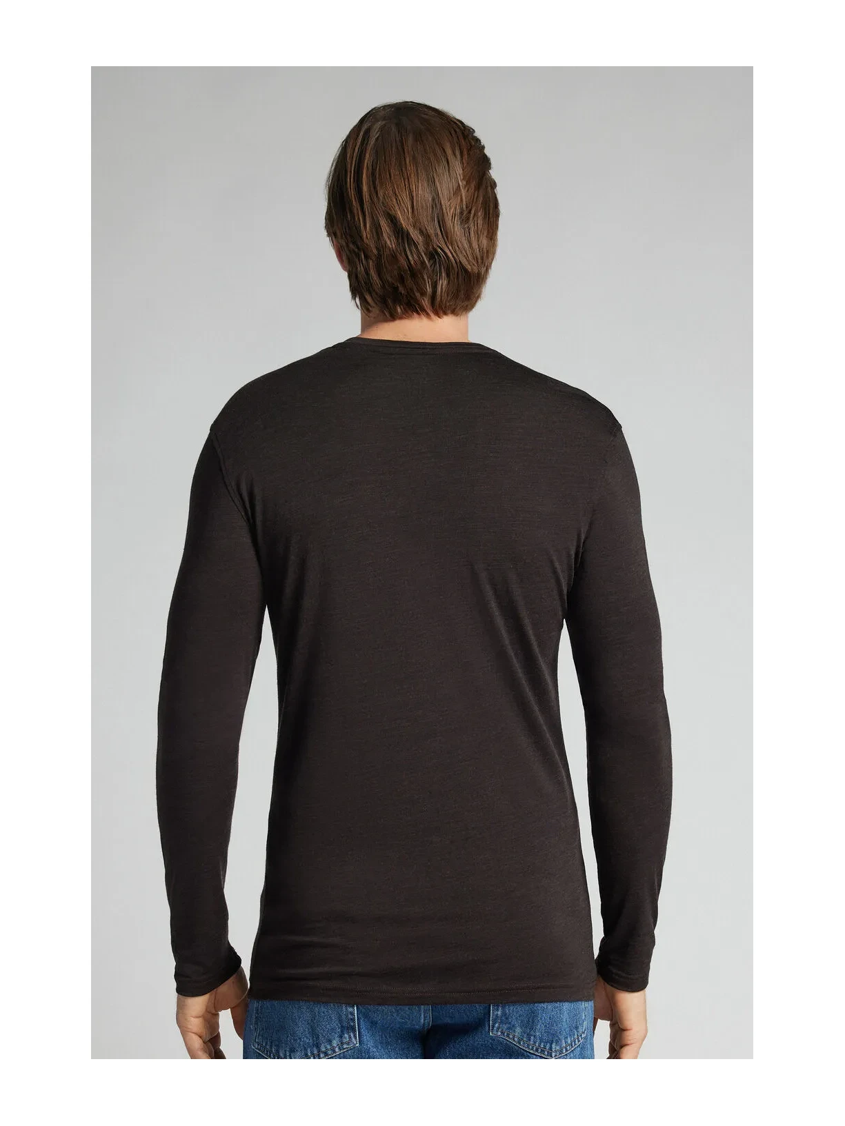 Blusa De Manga Comprida Em Lã Merino Com Decote Redondo Marrom Intimissimi