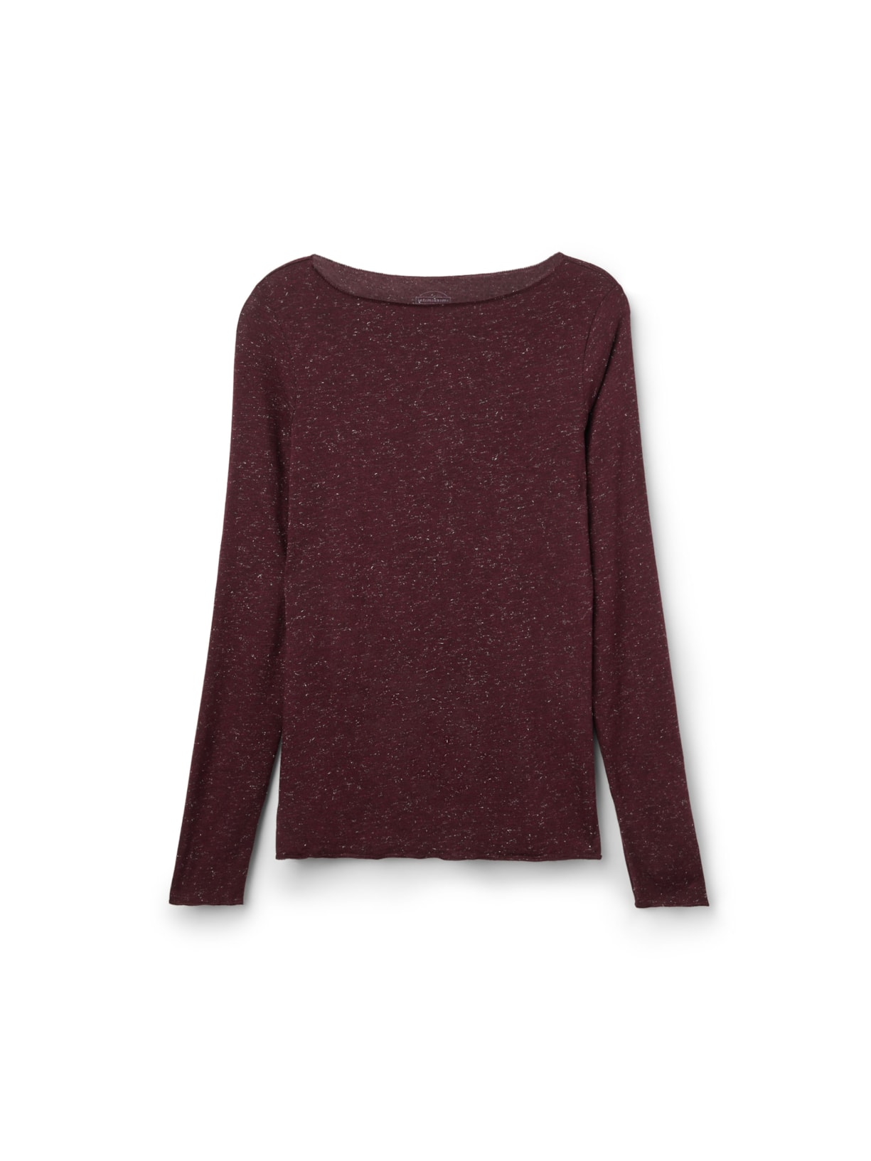 Blusa De Manga Comprida Em Modal Com Cashmere Lamê Bordô Intimissimi