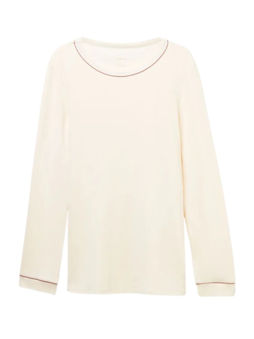Blusa De Manga Comprida Em Modal - Off-White