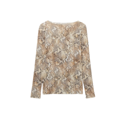 Blusa De Manga Comprida Em Modal Ultralight Com Cashmere Seductive Glamour - Marrom