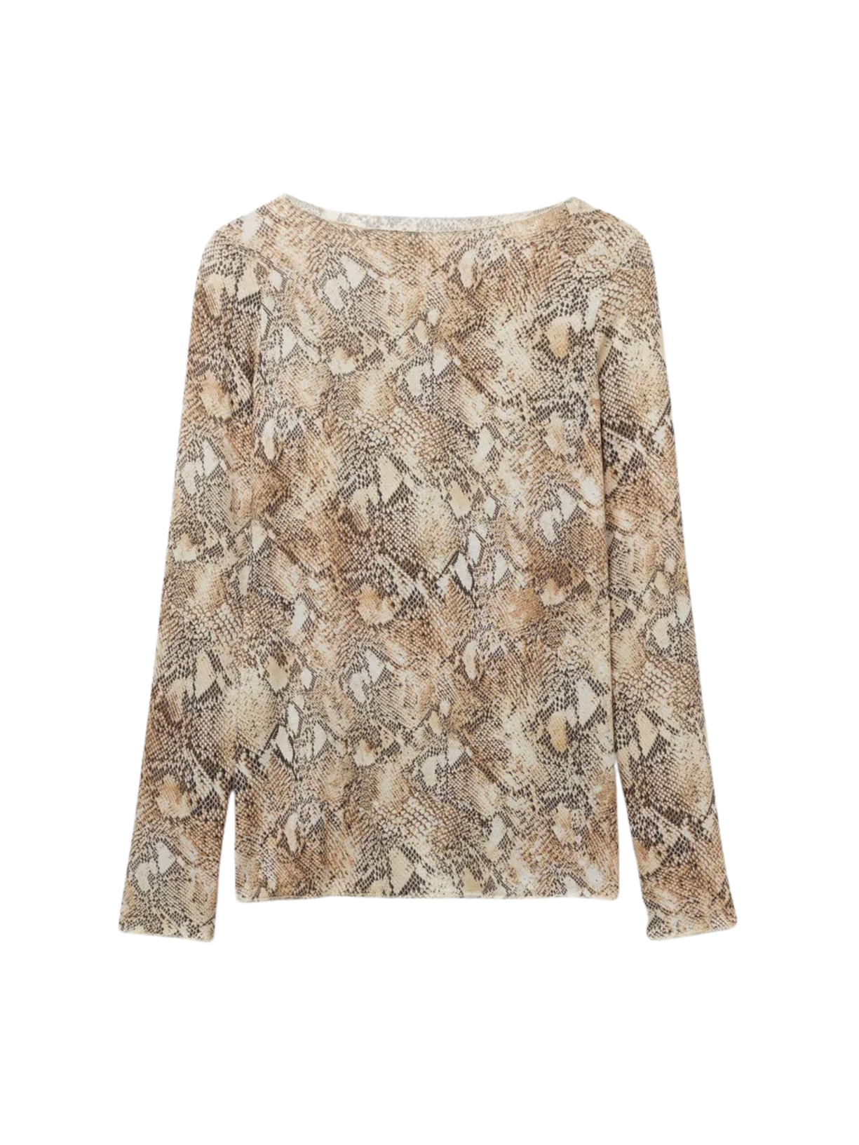 Blusa De Manga Comprida Em Modal Ultralight Com Cashmere Seductive Glamour - Marrom