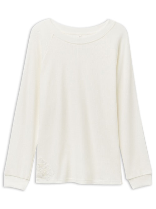 Blusa De Manga Comprida Glisten In The Light - Marfim