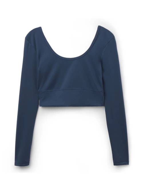 Blusa De Manga Comprida Soft Touch - Azul