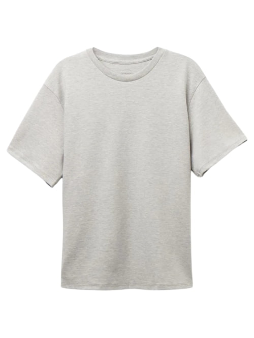 Blusa De Manga Curta Em Algodão - Cinza