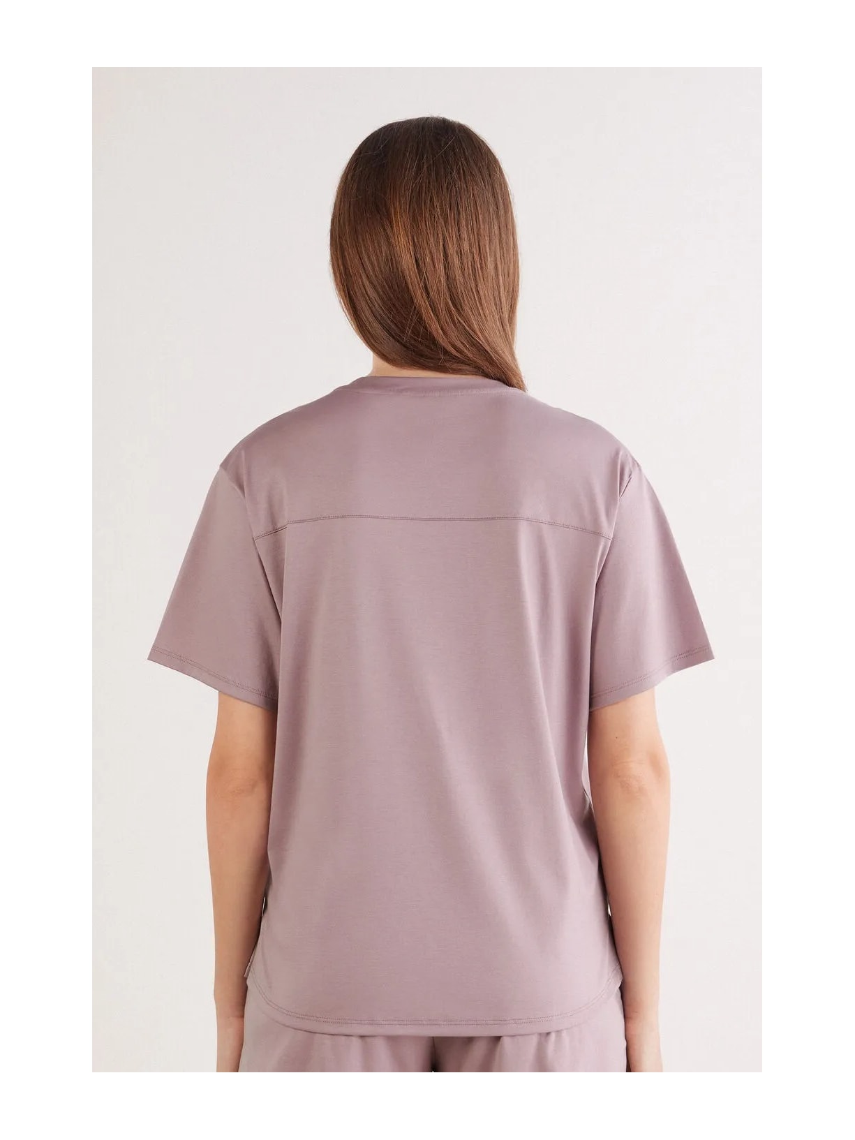 Blusa De Manga Curta Em Algodão Elevated Cotton Roxo Intimissimi