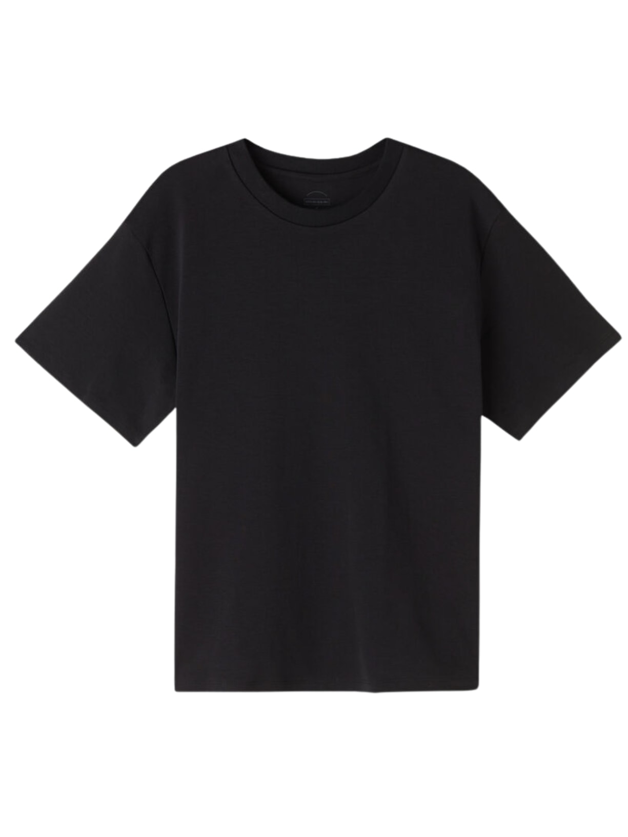 Blusa De Manga Curta Em Algodão - Preto