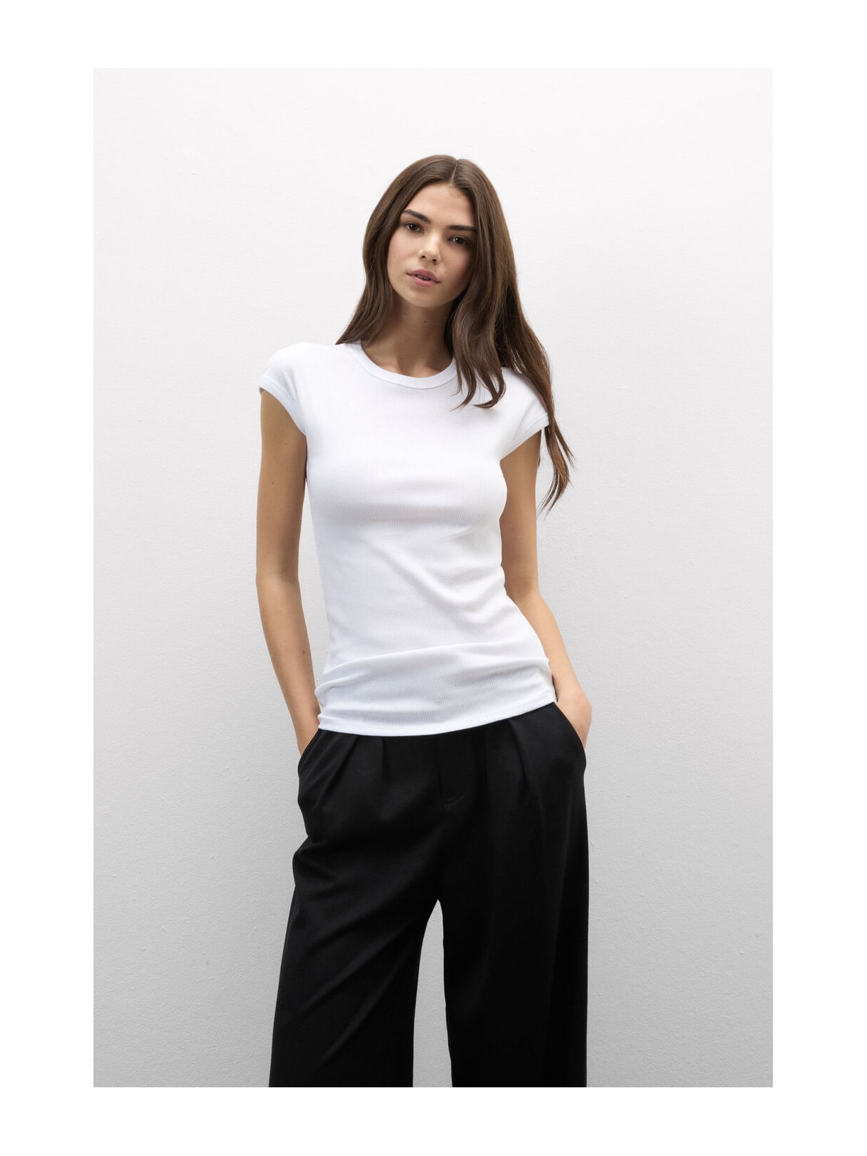 Blusa De Manga Curta Em Algodão Supima Canelado Branco Intimissimi