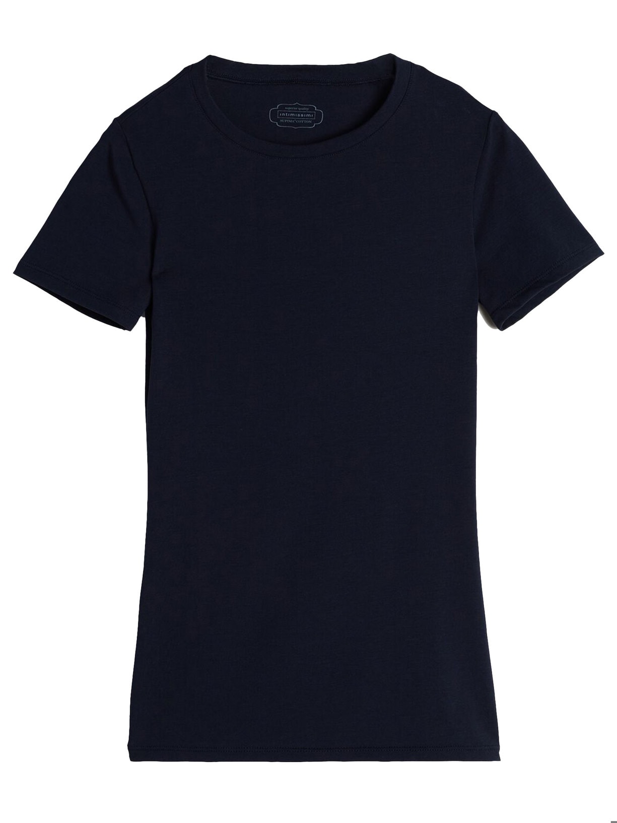 Blusa De Manga Curta Em Algodão Supima® Elástico - Azul