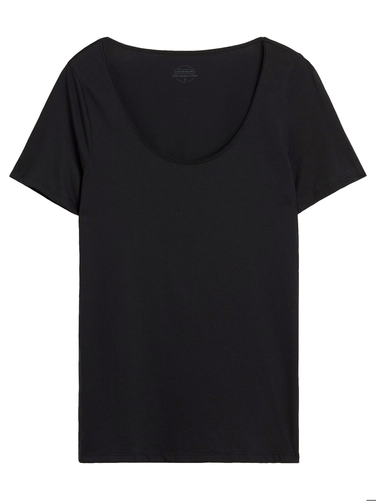 Blusa De Manga Curta Em Algodão Supima® Ultrafresh Preto Intimissimi