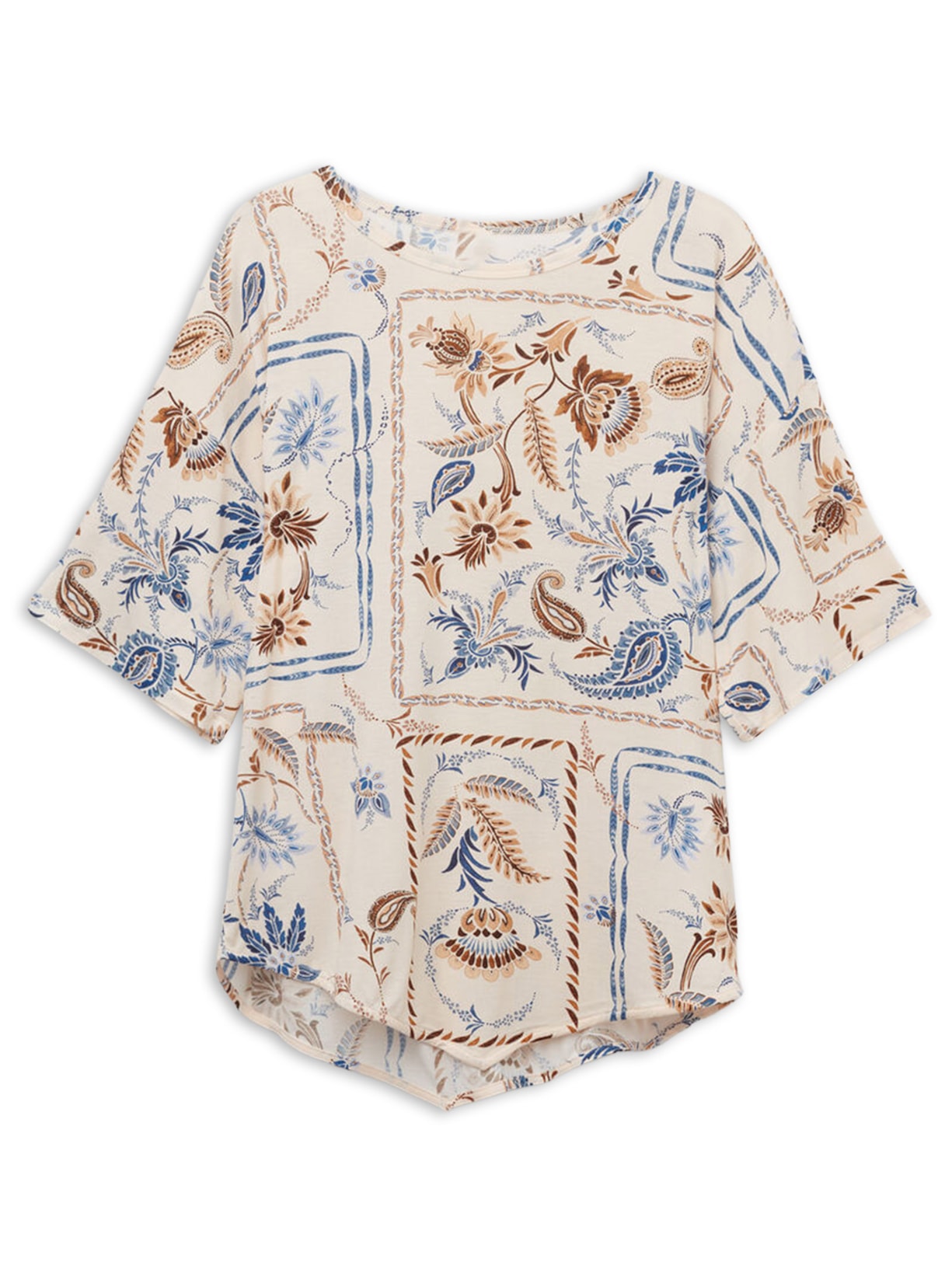 Blusa De Manga Curta Em Fresh Bamboo Italian Riviera Bege Intimissimi