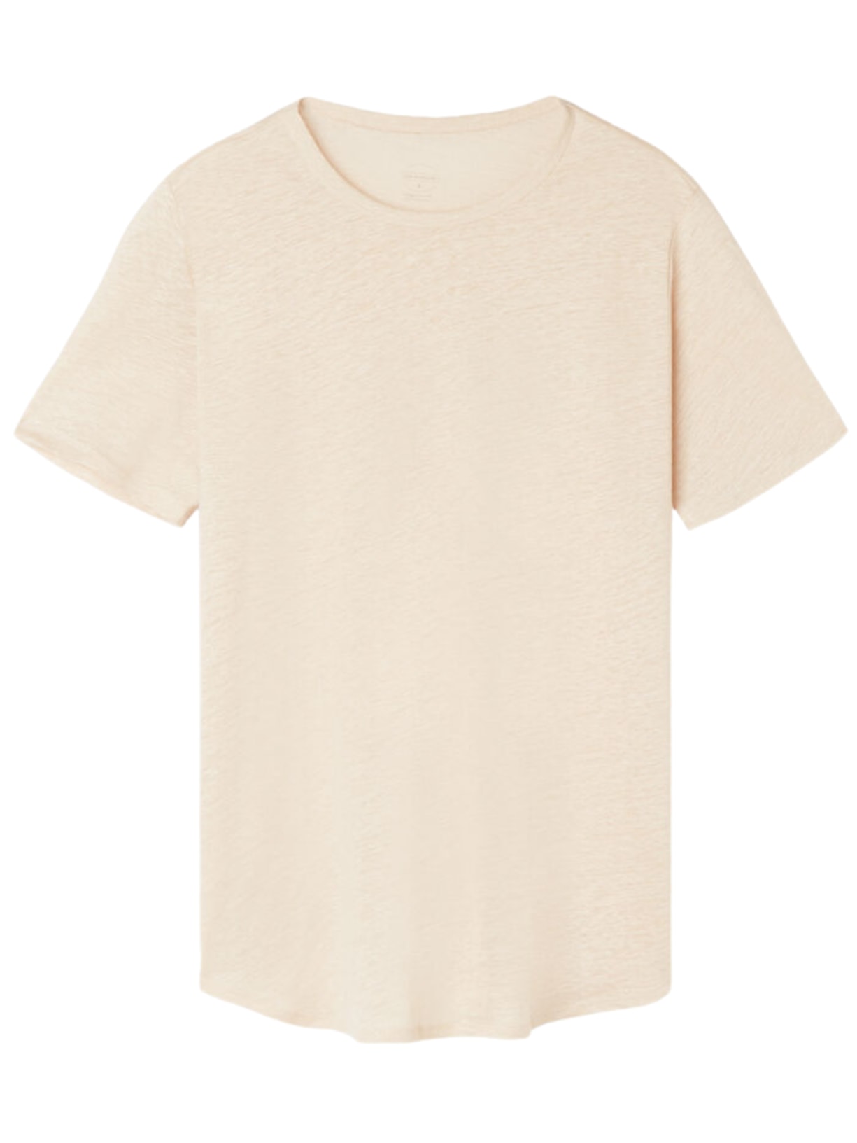 Blusa De Manga Curta Em Linho - Bege